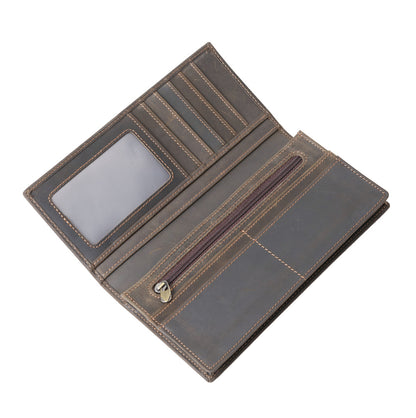 Retro wallet made of pure first layer cowhide leather
