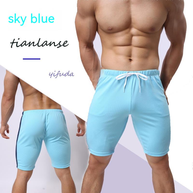 Sporty color matching fashionable quick-drying lace-up pants for men