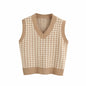 Houndstooth knitted vest