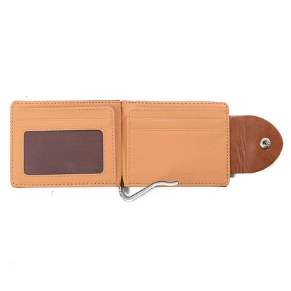 Fashionable short men's wallet made of PU leather