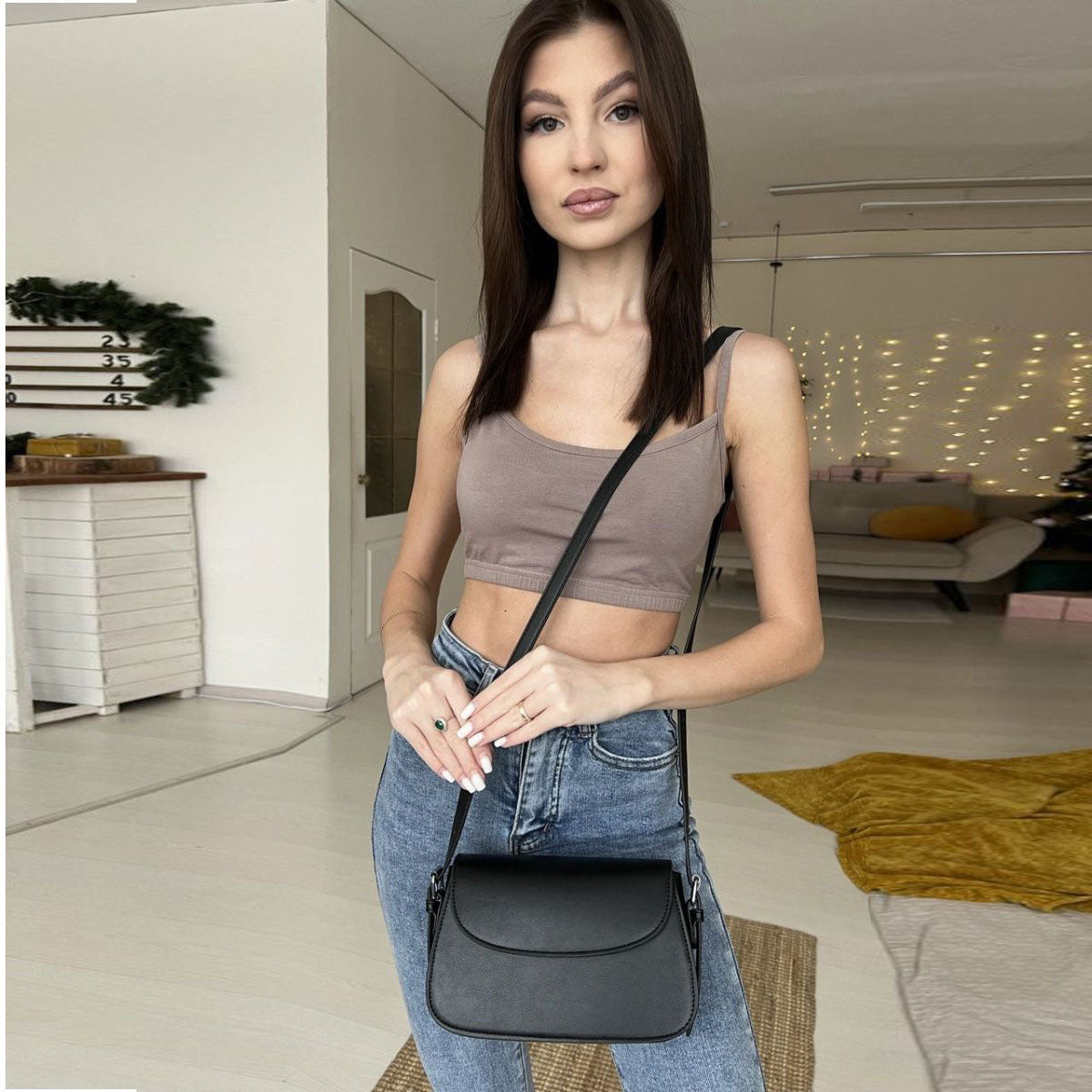 Simple fashionable portable all match shoulder bag