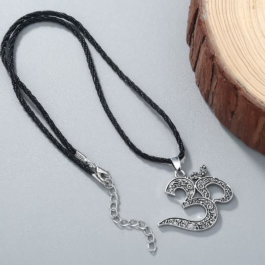 OM Halskette Ohm Schmuck OM Charme Yoga Schmuck Frauen Silber Ethnische Halskette Meditation Yoga Schmuck Bijoux Femme