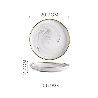 Marble tableware bowls plates rice