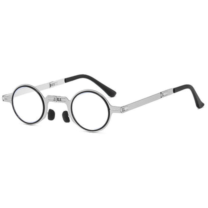 Foldable portable hyperopia glasses reading glasses with metal frame