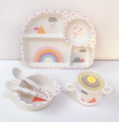 Children's tableware made of bamboo fibre