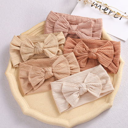 Baby Hair Accessories Elastic Head Band Edge Nylon Bow Headband for Kids