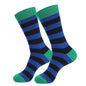 Men's Plus Size Long Striped Cotton Socks