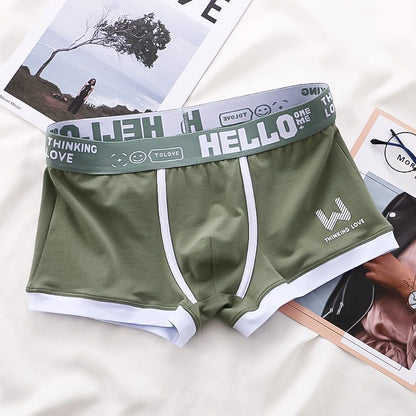 Herren-Boxershorts trendige  atmungsaktive Kontrastfarbe