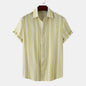 Casual striped printed short sleeve shirt for men