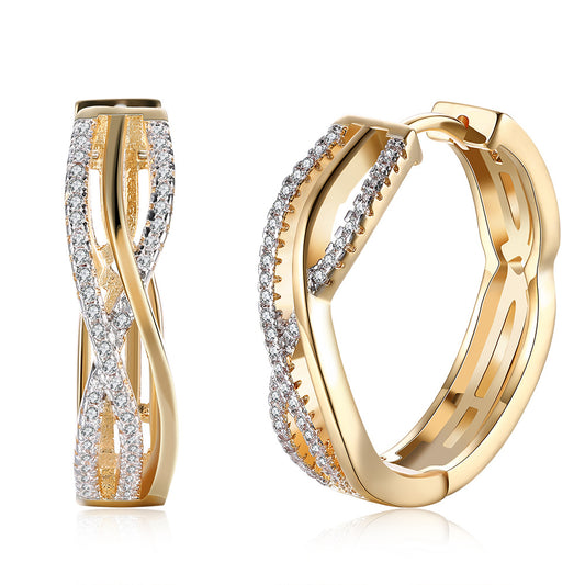 Fashion line-shaped diamond for women earrings