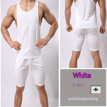 Sporty color matching fashionable quick-drying lace-up pants for men