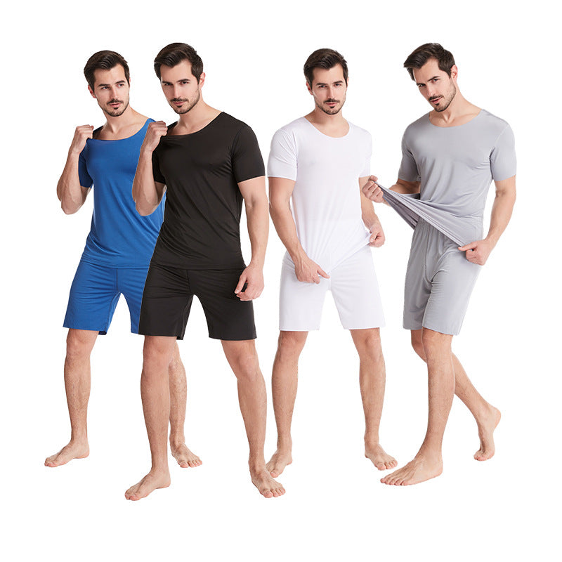 Herren Home Wear Kurzarm-Shorts dünner Anzug