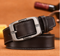 Men's belt with smooth buckle fashionable business belt two layer leather belt