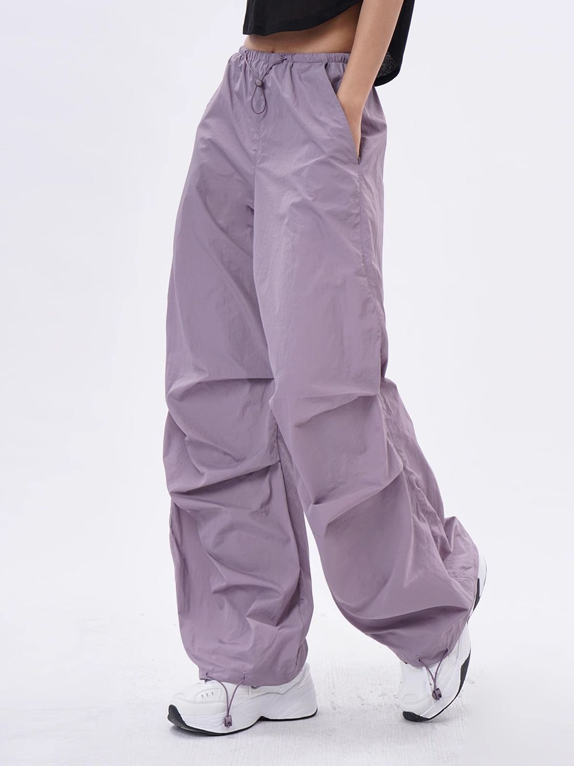 Design Sense Pleated Drawstring Casual Jogger Pants