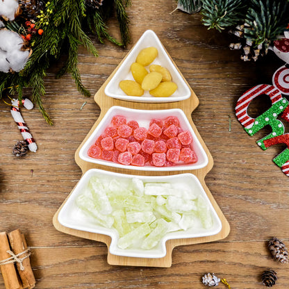 4 pieces Christmas tree ceramic plates