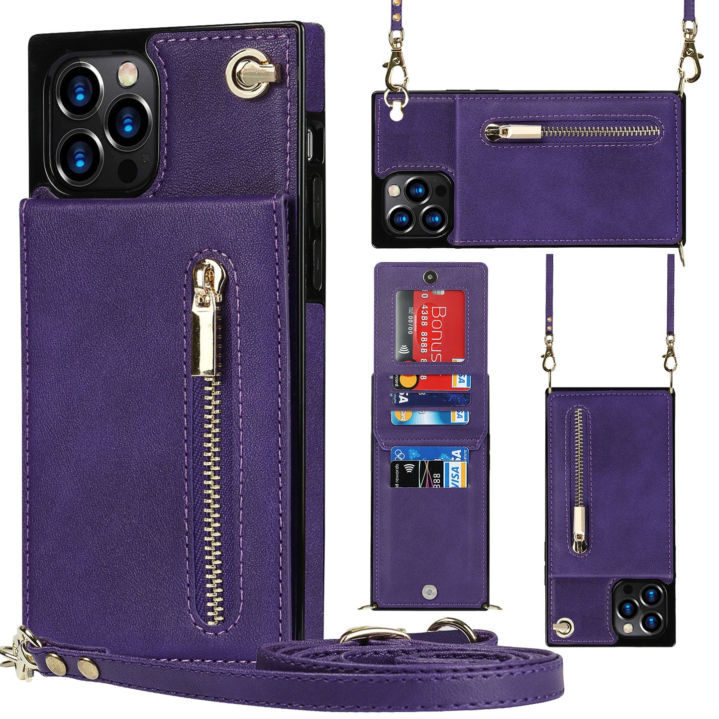 Mobile phone pocket with zipper for hanging