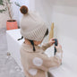 Children's hat wool hat male and female baby ear protection fluffy ball