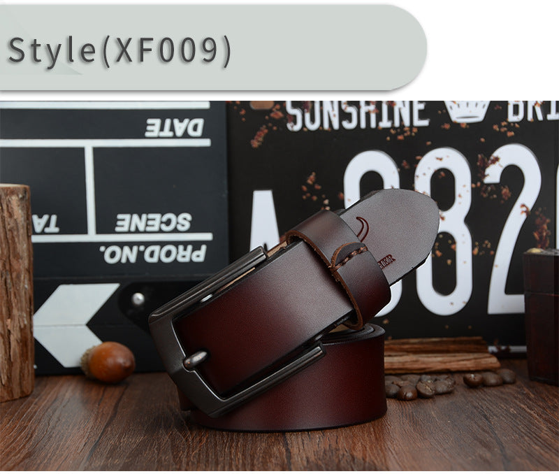 Leather belt with dynamic buckle