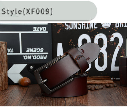 Leather belt with dynamic buckle