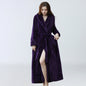 Velvet bathrobe with thick waist