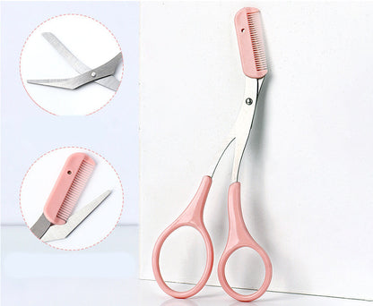 Eyebrow Trimming Knife with Comb Curved Moon Small Beauty Accessories Gadgets