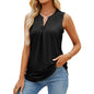 Women's solid color hole V-neck slim vest