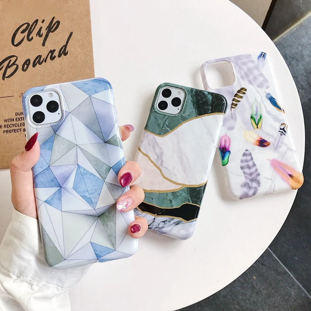 Geometric marble cases