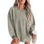 Oversized solid color sweater thread European and American casual style