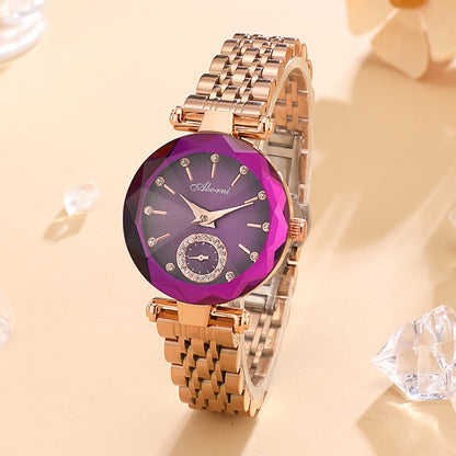 Ladies fashion quartz watch with simple cut