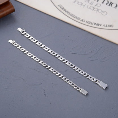 S925 Silber glänzendes personalisiertes Armband für Männer und Frauen im gleichen einfachen Stil