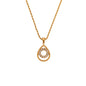 Finely inlaid ear studs with golden hollow water drop pendant necklace