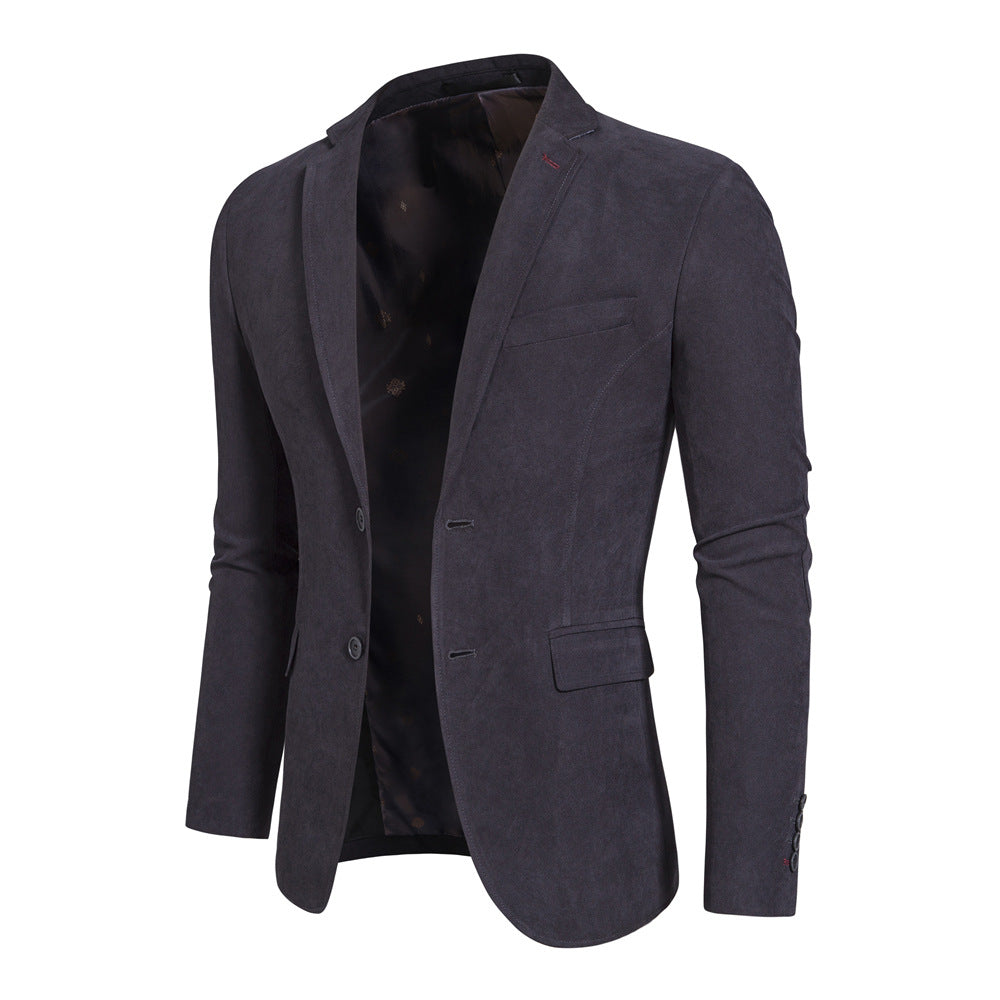 Men's fashionable casual single breasted wool coat