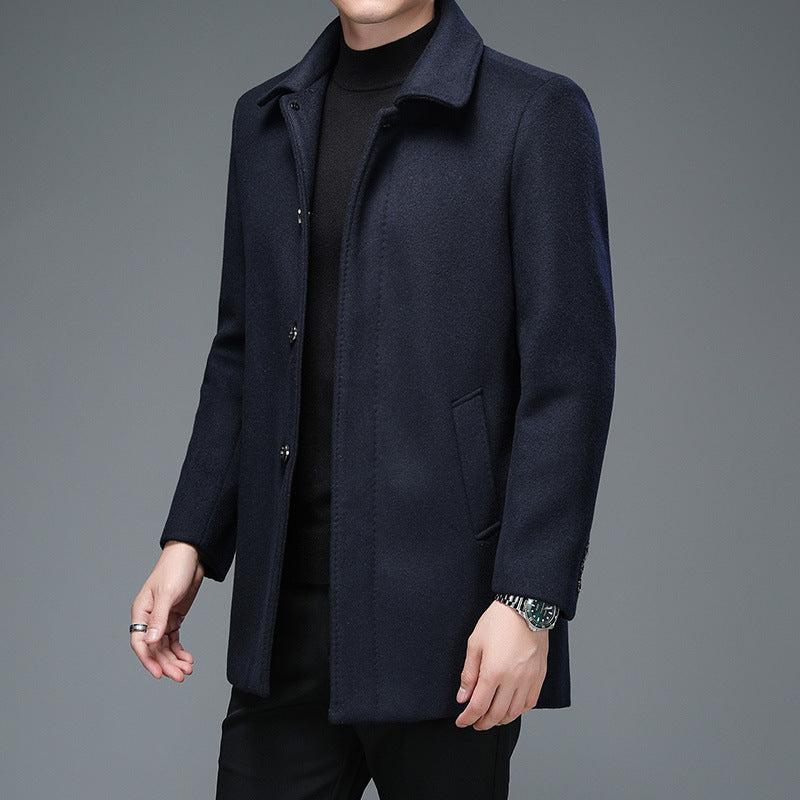 Trench coat mid-length long-sleeved lapel casual jacket in Korean style