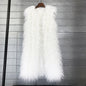 Long beach wool fur vest warm vest women's vest coat