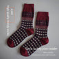 Mid-length double needle Christmas socks in artistic retro ethnic style