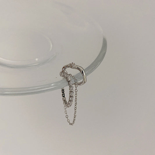 Strass Kette Quaste Metall Ohrclip für Damen