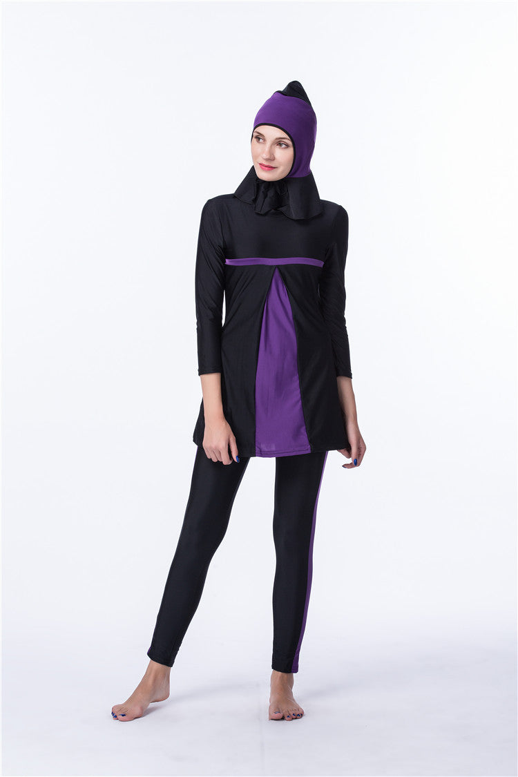 Women Quick-drying Hijab Top Pants With Chest Pad And No Steel Support Swimsuit Suit