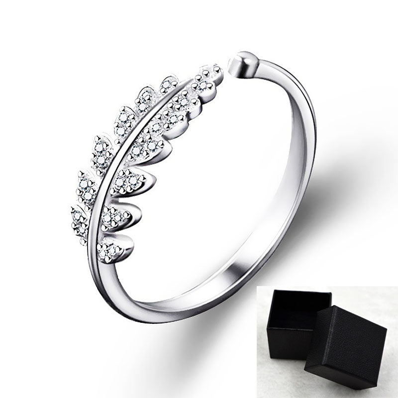 Woman Jewelry Fashion Simple Design Leaf Ring Personality Female Flower Rings Wedding Rings for Women