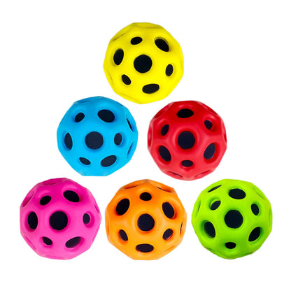 Hole ball soft bouncy ball anti-fall moon shape porous bouncy ball children's toy for indoor and outdoor ergonomic design