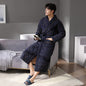 Long sleeve thin quilted pure cotton bathrobe for autumn and winter