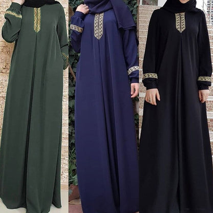 Frauen Plus Size Print Abaya Jilbab Mulimische Maxi Kleid