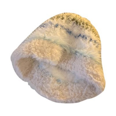 Plush knitted hat ladies winter earmuffs face show everything matching