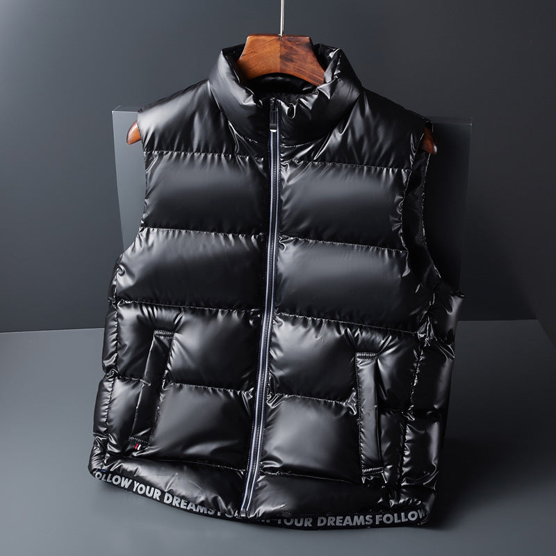 Shiny down cotton vest for men