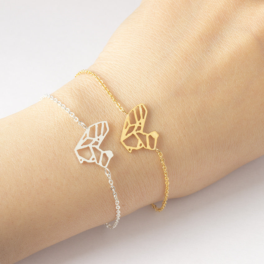 Gold squirrel women's jewelry Origami squirrel bracelet women's bracelet