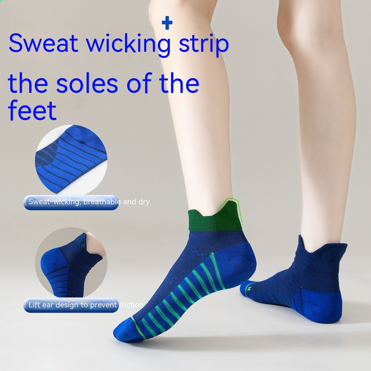 Non-Slip Outdoor Socks with Towel Bottom for Running Riding Breathable Sports