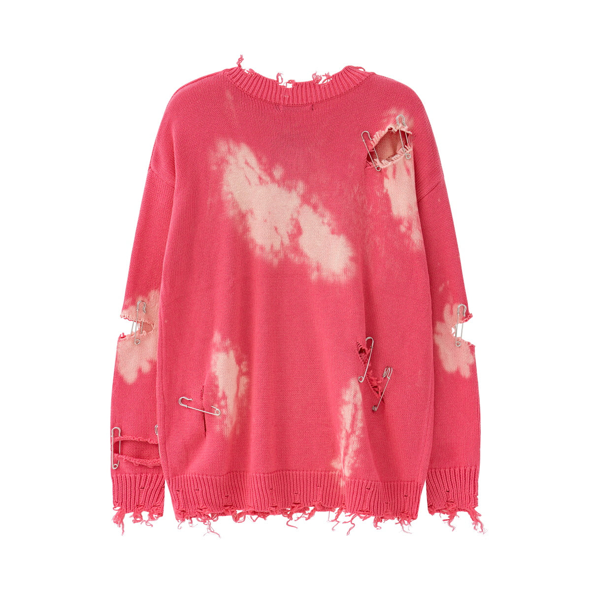 High Street Broken Pin Sweater Tie Dye Knitwear for Men and Women