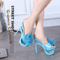 Slip on pumps with stiletto heel