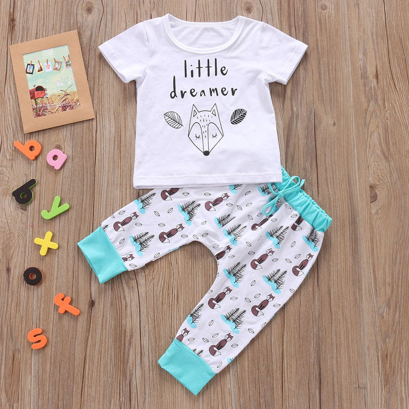 Newborn Baby Clothes Set T-Shirt Tops and Pants Outfits for Little Boys and Girls