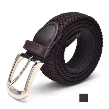 Unisex braided elastic belt stretch belt canvas belt student belt