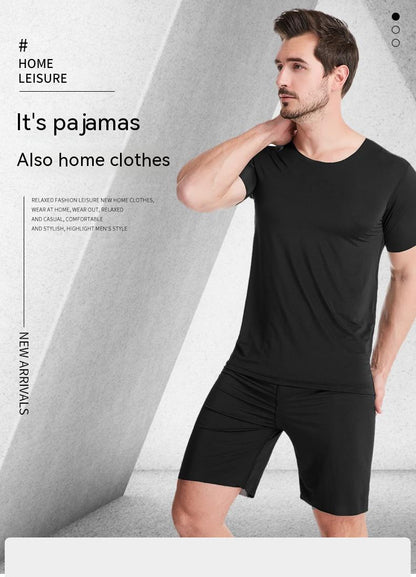 Herren Home Wear Kurzarm-Shorts dünner Anzug